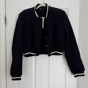 Zara navy varsity jacket